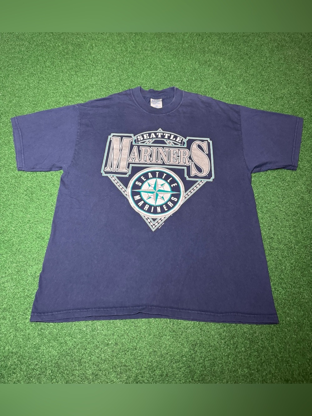 Seattle Mariners Vintage T Shirt XL 90s Y2K Blue MLB Logo Retro Graphic Shirt